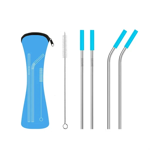 3-Piece Reusable Stainless Steel Straw Bundle With Bag - 3-Piece Reusable Stainless Steel Straw Bundle With Bag - Image 4 of 9