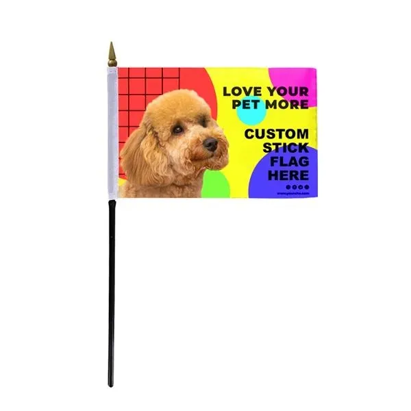 4" x 6" Custom Stick Flag - Digital Print - 4" x 6" Custom Stick Flag - Digital Print - Image 0 of 1