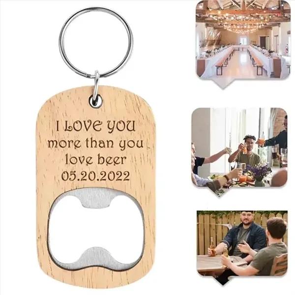 Wooden Bottle Opener Keychain - Wooden Bottle Opener Keychain - Image 0 of 3