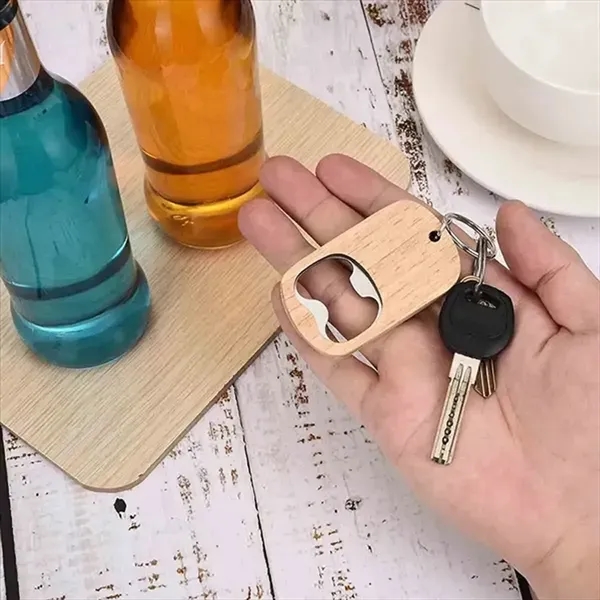 Wooden Bottle Opener Keychain - Wooden Bottle Opener Keychain - Image 2 of 3