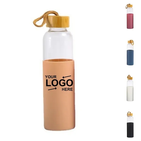 18Oz Silicone Glass Water Bottle - 18Oz Silicone Glass Water Bottle - Image 0 of 5