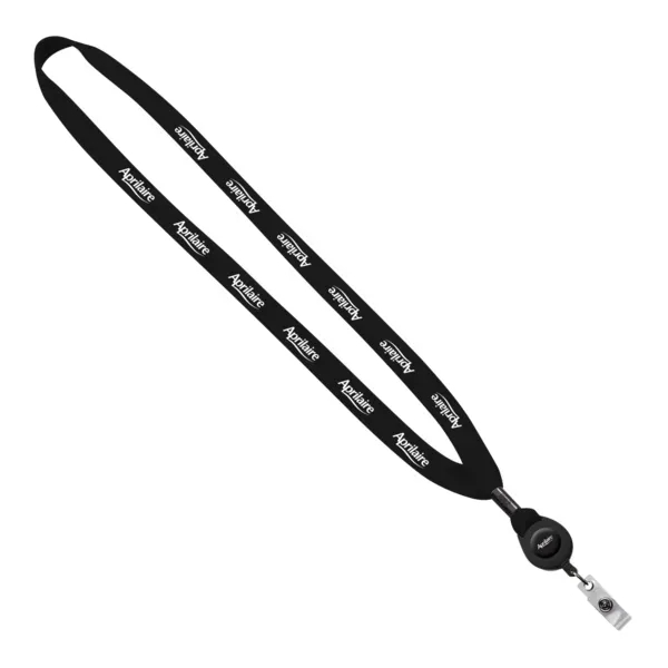 Custom 5/8" Polyester "Shoelace" Lanyard w/ Retractable Badge Reel