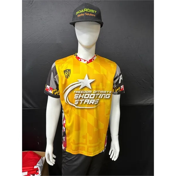 150GSM Mesh Jersey Short Sleeve V Neck (Full Dye Sublimation - 150GSM Mesh Jersey Short Sleeve V Neck (Full Dye Sublimation - Image 2 of 3