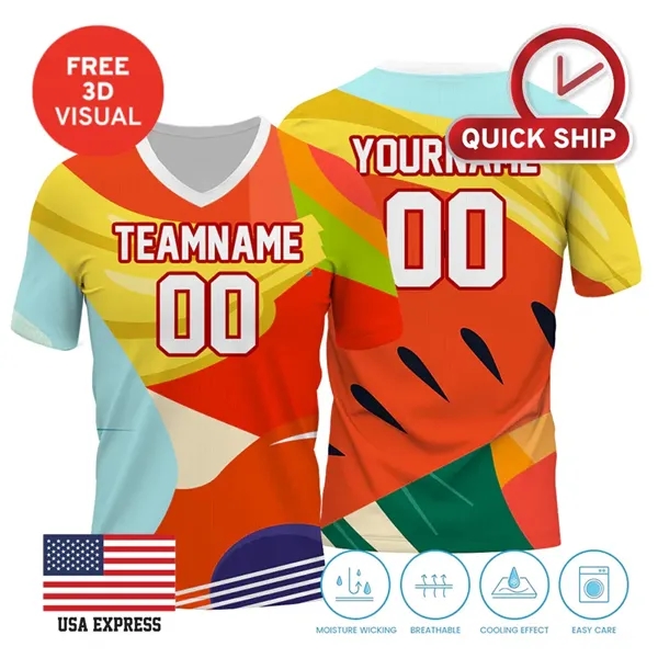 120GSM Milk Silk Short Sleeve V Neck (Full Dye Sublimation) - 120GSM Milk Silk Short Sleeve V Neck (Full Dye Sublimation) - Image 0 of 3