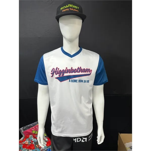 120GSM Milk Silk Short Sleeve V Neck (Full Dye Sublimation) - 120GSM Milk Silk Short Sleeve V Neck (Full Dye Sublimation) - Image 2 of 3