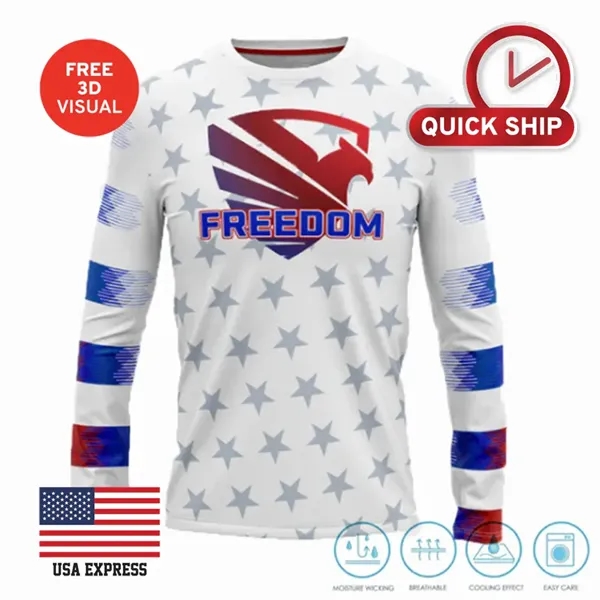 120GSM Milk Silk Long Sleeve Crew Neck (Full Dye Sublimation - 120GSM Milk Silk Long Sleeve Crew Neck (Full Dye Sublimation - Image 1 of 4