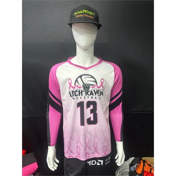 150GSM Mesh Jersey Long Sleeve V- neck (Full Dye Sublimation - 150GSM Mesh Jersey Long Sleeve V- neck (Full Dye Sublimation - Image 1 of 2