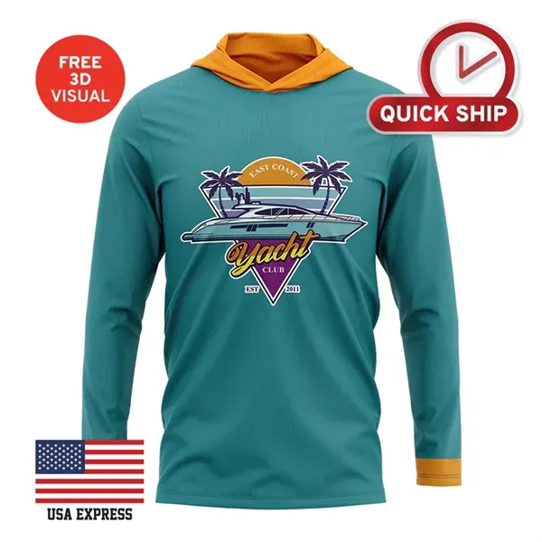 150GSM Mesh Jersey Long Sleeve Hoodie T-shirt - 150GSM Mesh Jersey Long Sleeve Hoodie T-shirt - Image 0 of 2