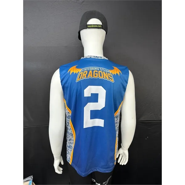 150GSM Mesh Jersey V Neck Sleeveless (Full Dye Sublimation) - 150GSM Mesh Jersey V Neck Sleeveless (Full Dye Sublimation) - Image 2 of 2