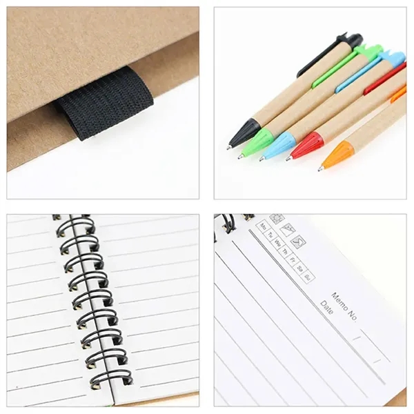 Recycled Pocket Notebook with Pen Eco-Friendly Memo Pad - Recycled Pocket Notebook with Pen Eco-Friendly Memo Pad - Image 1 of 2