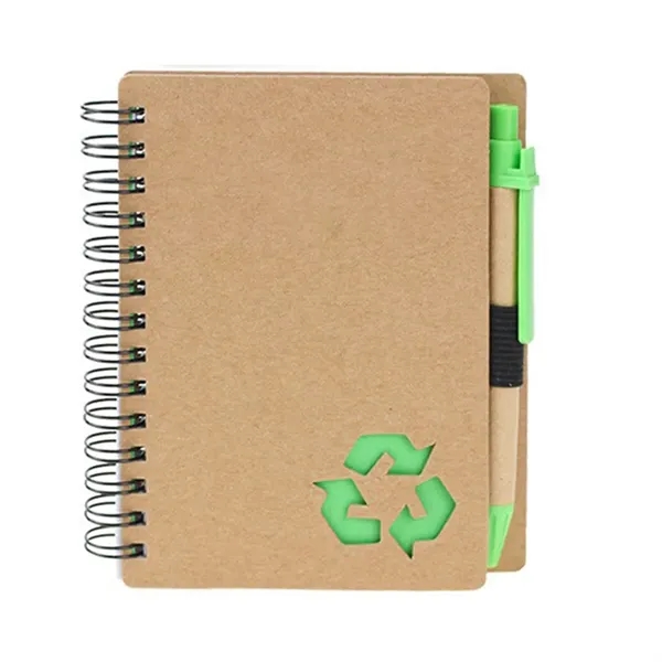 Recycled Pocket Notebook with Pen Eco-Friendly Memo Pad - Recycled Pocket Notebook with Pen Eco-Friendly Memo Pad - Image 2 of 2