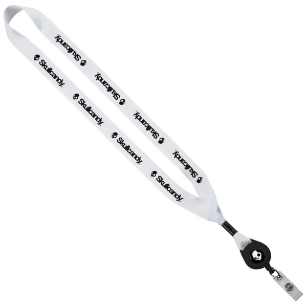 3/4" Polyester Lanyard with Retractable Badge Reel - 3/4" Polyester Lanyard with Retractable Badge Reel - Image 2 of 7