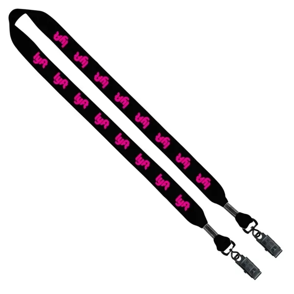 Custom 3/4" Cotton Double Bulldog Clip Lanyard