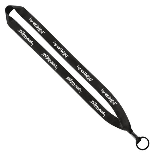 Custom 3/4" Polyester Lanyard w/ Metal Crimp & Split-Ring