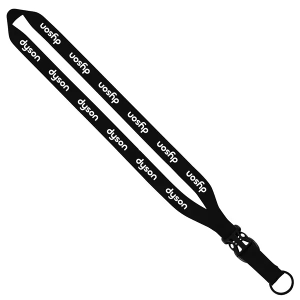 Custom 3/4" Polyester Lanyard w/ Slide Buckle Release & Split-Ring