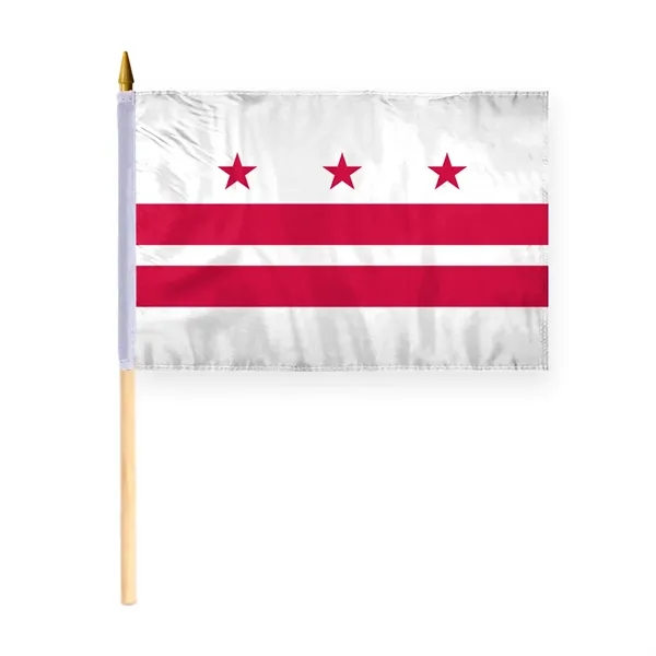 4x6"&12x18'' District of Columbia ePoly Printed Stick Flags - 4x6"&12x18'' District of Columbia ePoly Printed Stick Flags - Image 1 of 1