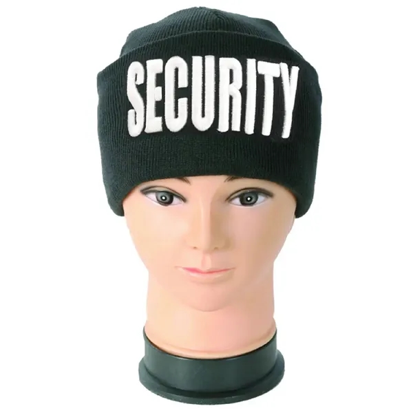 Cuffed Knit Beanie Cap With Embroidery IDs (Security) - Cuffed Knit Beanie Cap With Embroidery IDs (Security) - Image 0 of 3