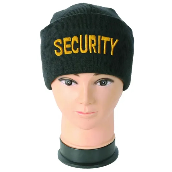 Cuffed Knit Beanie Cap With Embroidery IDs (Security) - Cuffed Knit Beanie Cap With Embroidery IDs (Security) - Image 1 of 3