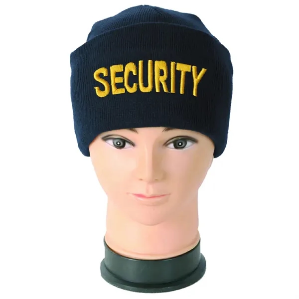 Cuffed Knit Beanie Cap With Embroidery IDs (Security) - Cuffed Knit Beanie Cap With Embroidery IDs (Security) - Image 2 of 3