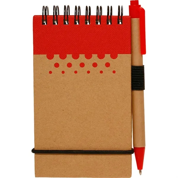 Two-Tone Spiral Notepad w/ Pen - Two-Tone Spiral Notepad w/ Pen - Image 3 of 5