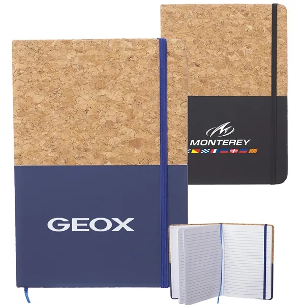 5.75" x 8.35" Greensburg Hard Cover Notebook w/ Cork Binding - 5.75" x 8.35" Greensburg Hard Cover Notebook w/ Cork Binding - Image 0 of 4
