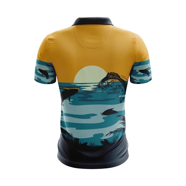 Unisex Sublimated SolarProtect Short Sleeve Polo T-shirt - Unisex Sublimated SolarProtect Short Sleeve Polo T-shirt - Image 1 of 1