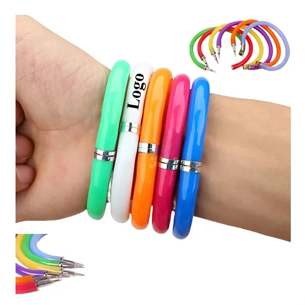 Curved Plastic Bracelet Pen - Curved Plastic Bracelet Pen - Image 0 of 2