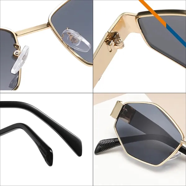 Chia Metal Hexagon Shaped Sunglasses - Chia Metal Hexagon Shaped Sunglasses - Image 1 of 9