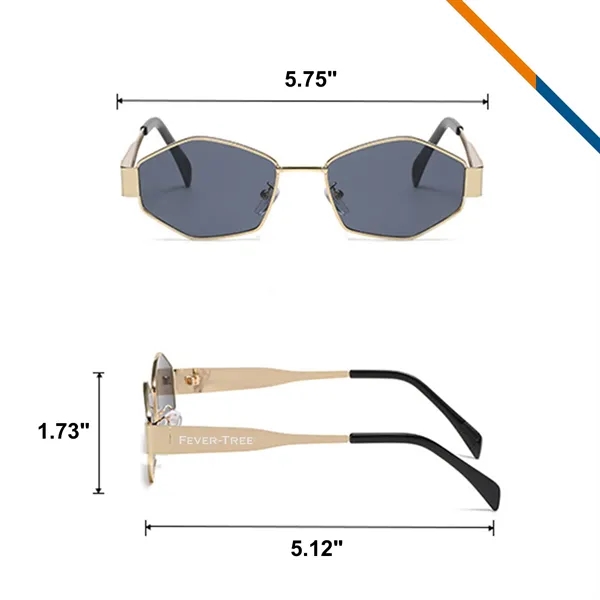 Chia Metal Hexagon Shaped Sunglasses - Chia Metal Hexagon Shaped Sunglasses - Image 2 of 9