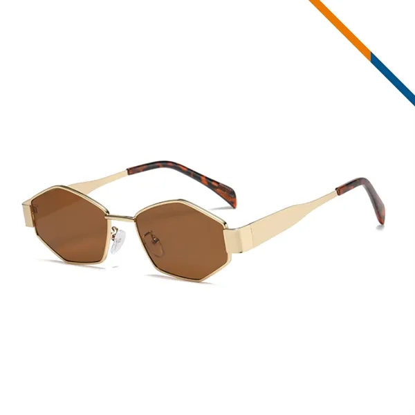 Chia Metal Hexagon Shaped Sunglasses - Chia Metal Hexagon Shaped Sunglasses - Image 8 of 9