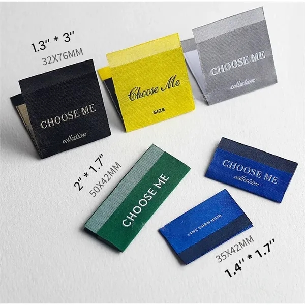 Custom Woven Fabric Label Apparel Tags - Custom Woven Fabric Label Apparel Tags - Image 3 of 15