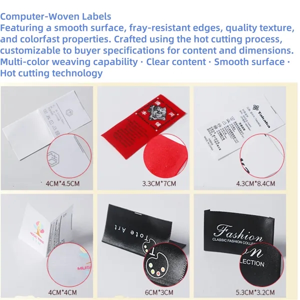 Custom Woven Fabric Label Apparel Tags - Custom Woven Fabric Label Apparel Tags - Image 9 of 15