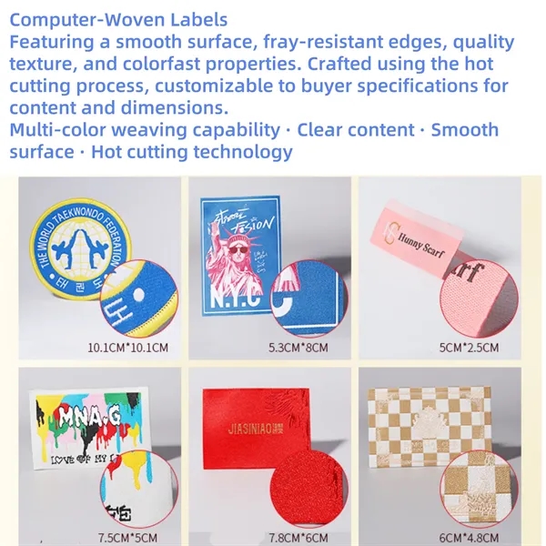 Custom Woven Fabric Label Apparel Tags - Custom Woven Fabric Label Apparel Tags - Image 11 of 15