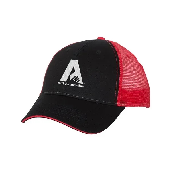 Valucap Sandwich Trucker Cap - Valucap Sandwich Trucker Cap - Image 2 of 9