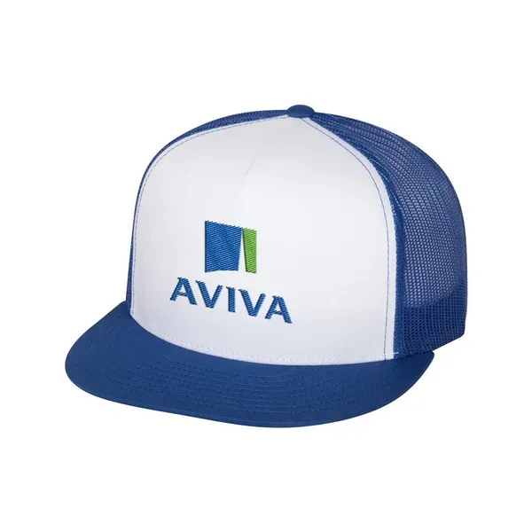 Yupoong 5-Panel Flat Bill Trucker Cap - Yupoong 5-Panel Flat Bill Trucker Cap - Image 1 of 1