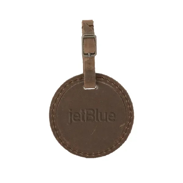 CULVER Round Leather Luggage Tag - CULVER Round Leather Luggage Tag - Image 3 of 5