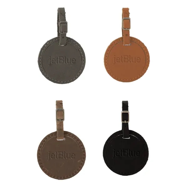 CULVER Round Leather Luggage Tag - CULVER Round Leather Luggage Tag - Image 5 of 5
