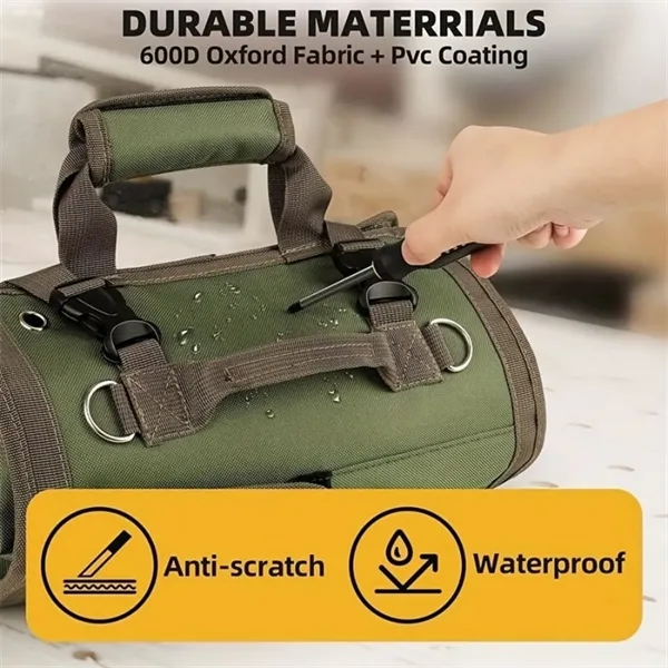 Portable Roll-Up Tool Organizer - Durable & Compact Storage - Portable Roll-Up Tool Organizer - Durable & Compact Storage - Image 2 of 7