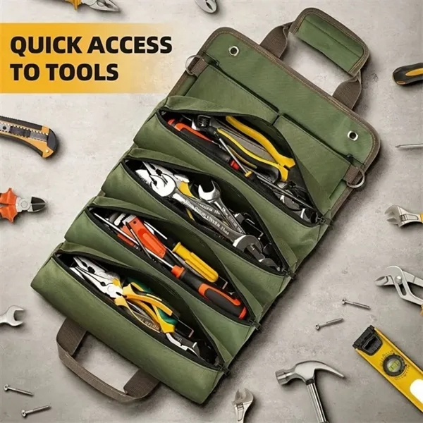 Portable Roll-Up Tool Organizer - Durable & Compact Storage - Portable Roll-Up Tool Organizer - Durable & Compact Storage - Image 3 of 7