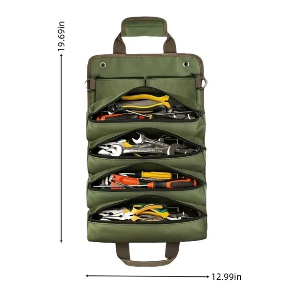 Portable Roll-Up Tool Organizer - Durable & Compact Storage - Portable Roll-Up Tool Organizer - Durable & Compact Storage - Image 4 of 7
