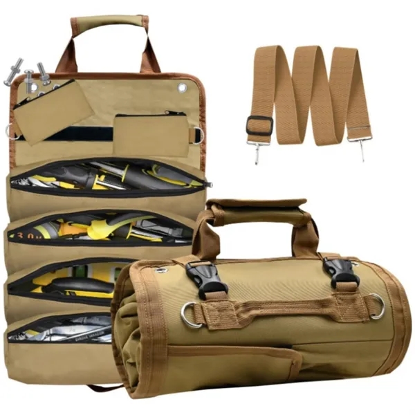 Portable Roll-Up Tool Organizer - Durable & Compact Storage - Portable Roll-Up Tool Organizer - Durable & Compact Storage - Image 5 of 7