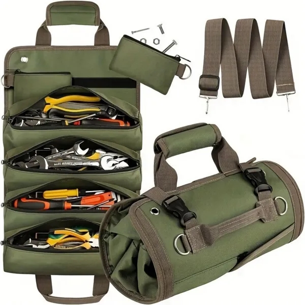 Portable Roll-Up Tool Organizer - Durable & Compact Storage - Portable Roll-Up Tool Organizer - Durable & Compact Storage - Image 6 of 7