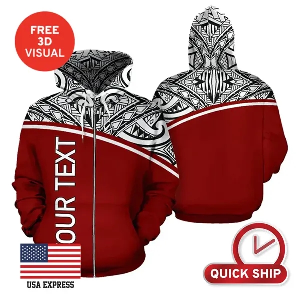 Full Zipper Hoodie (Full Dye Sublimation) - Full Zipper Hoodie (Full Dye Sublimation) - Image 0 of 2