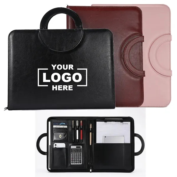 A4 Business Padfolio, Folder Organizer With Zipped Handle - A4 Business Padfolio, Folder Organizer With Zipped Handle - Image 0 of 3
