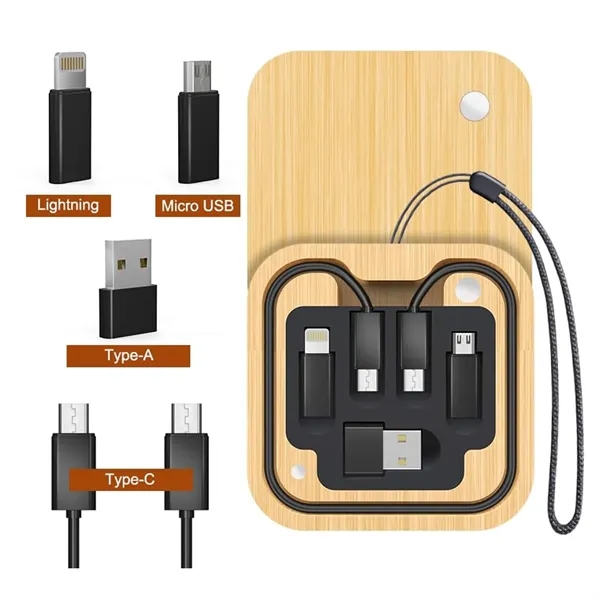 6-In-1 Bamboo Charging Adapter Cable Kit - 6-In-1 Bamboo Charging Adapter Cable Kit - Image 2 of 2