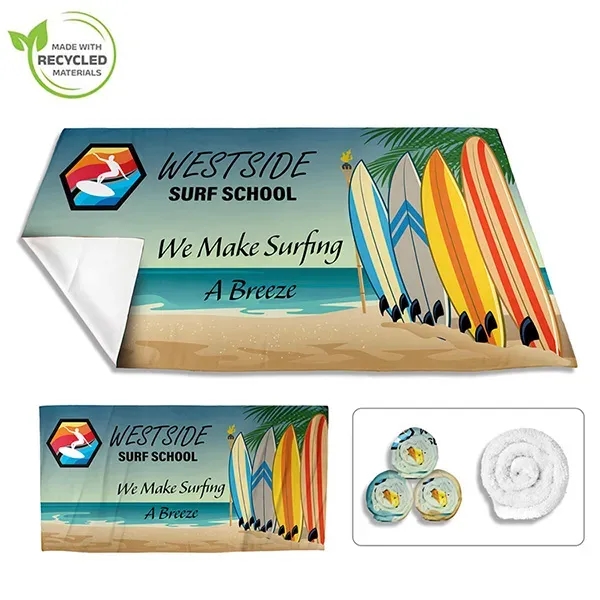 30" x 60" Full Color Ultra-Thin Recycled RPET Polyester Beac - 30" x 60" Full Color Ultra-Thin Recycled RPET Polyester Beac - Image 0 of 14