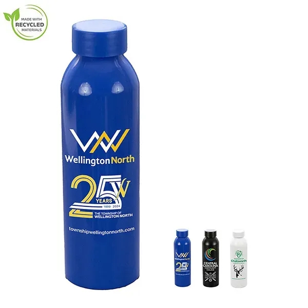 22 OZ Recycled RPET Aluminum Bottle With Low - Prile Lid - 22 OZ Recycled RPET Aluminum Bottle With Low - Prile Lid - Image 0 of 11