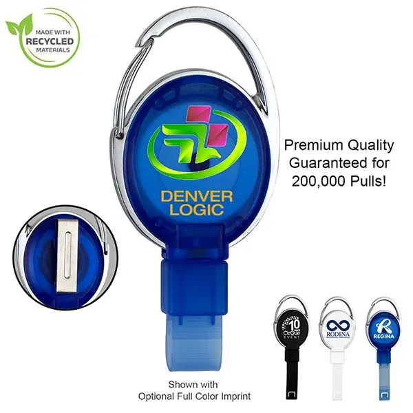 Oberlin Carabiner Style Retractable Badge Reel