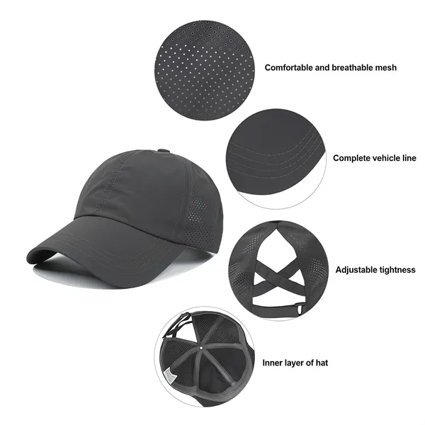 Quick Drying Criss Cross Ponytail Cap - Quick Drying Criss Cross Ponytail Cap - Image 1 of 5