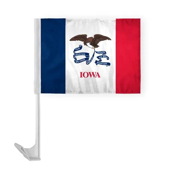 12"x16" & 10.5"x15" Iowa Car Flags - 12"x16" & 10.5"x15" Iowa Car Flags - Image 0 of 1